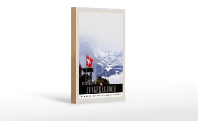 Produktbild von Holzschild Reise 12x18 cm Jungfraujoch Schweiz Wintertraum Natur