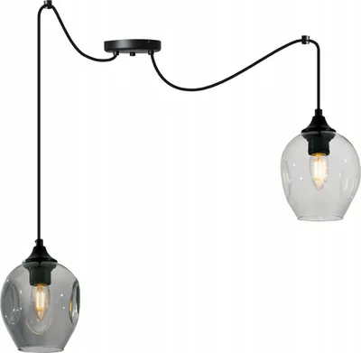 Immagine prodotto di Prage Spider lampada a sospensione - lampada a sospensione a forma di ragno - lampada da soffitto - lampada a ragno con 2 teste - lampada a sospensione in metallo e vetro - miele
