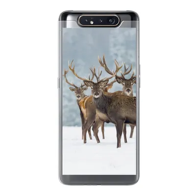 Produktbild von MuchoWow® Handyhülle Schutzhülle Hülle für Samsung Galaxy A80 Hirsche - Tiere - Schnee - Winter - Landschaft - Natur Silikon Softcase Handy Hülle - Schutzdeckel