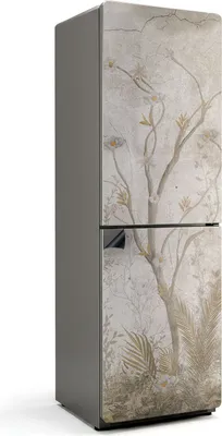 Zdjęcie produktu dla Wzór z gałązkami i kwiatami - Magnetyczna osłona lodówki - Folia dekoracyjna magnetyczna do kuchni - Magnetyczna dekoracja lodówki - Samoprzylepna tablica magnetyczna - Folia magnetyczna na drzwi lodówki - 60x190 cm