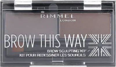 Produktbild von Rimmel Brow This Way, 2 Farben, Braun, Medium Brown, MICA, TALC, DIMETHICONE, CAPRYLIC/CAPRIC TRIGLYCERIDE, MAGNESIUM STEARATE, PHENOXYETHANOL,..., Rechteck, 3,27 g