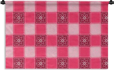 Produktbild von MuchoWow® Wandteppich Wandbehang Rosa - Muster - Blumen 60x40 cm Tapisserie Dekoration Wandtuch - Wanddekorationen