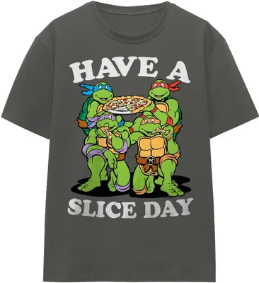 Immagine prodotto di Teenage Mutant Ninja Turtles - Maglietta "Have A Slice Day" Uomo/Donna Unisex TV16859 (XL) (Charcoal)