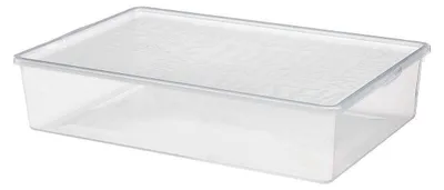 Produktbild von Transparente Schuhbox mit 'Schuhe'-Aufdruck und Klickverschluss, 13x54x36 cm