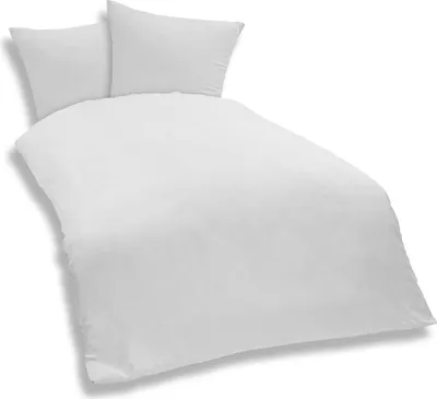 Produktbild von Uni Bettwäsche 200x200 cm weiß Einfarbig Mikrofaser Garnitur