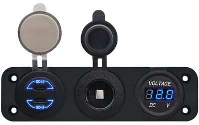 Produktbild von ProRide 12V USB-C Autoladegerät 2 Ports 30W QC4.0, Voltmeter, 3-fach