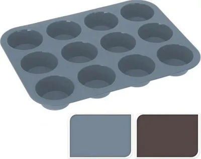 Produktbild von 2 er Set Muffin Form aus Silikon, 2x12er Backform Cupcake Muffinform Förmchen