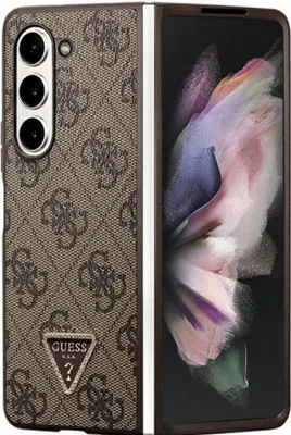 Immagine prodotto di Guess Guhczfd5P4Tdpw F946 Z Fold5 Brązowy/Brown Hardcase Leather 4G Triangle Strass