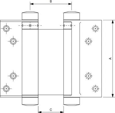 Image de Paire charnière à ressort double action N°30 SEVAX 100 mm - 101130
