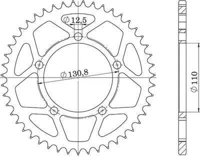Immagine prodotto di In Alluminio Passo 520 - Z 43 Denti (Dis.36701)