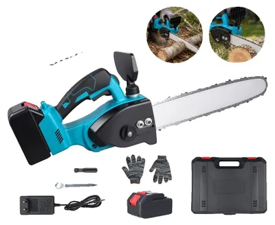 Imagen del producto de Sierra de cadena eléctrica, con una longitud de espada de 30 cm, 1600 revoluciones por minuto, batería de 21V, motor sin escobillas, funcionamiento inalámbrico