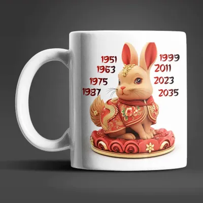 Produktbild von Hase Chinesisches Jahres Sternzeichen Tasse Kaffeetasse Teetasse Geschenkidee
