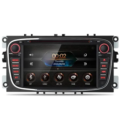 Obrázek produktu pro 7" 2Din autorádio s GPS, vhodné pro Ford Mondeo, Focus, S-MAX, Galaxy, s DVD/CD přehrávačem, satelitní navigací, Bluetooth a DAB+
