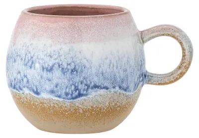 Produktbild von Bloomingville Becher PAULA Rosa Blau Henkel Keramik 275 ml Tasse Kaffeebecher