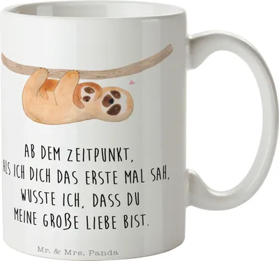 Produktbild von Mr. & Mrs. Panda Tasse Faultier Kind - Weiß - Geschenk, Geburt, Kaffeebecher, Bedruckte, Baby, Kaffeepott, Mutter, Kaffeetasse, Becher, Liebe