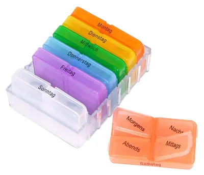 Image de pilulier 7 jours boîte à médicaments boîte à pilules tour à pilules distributeur multicolore
