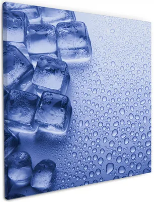 Produktbild von Wallario Premium Leinwandbild Eiswürfel in Größe 50 x 50 cm