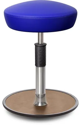 Produktbild von Sitz- Stehhocker Free Regular Hutsitz skai Kunstleder blau chrom /Natur.