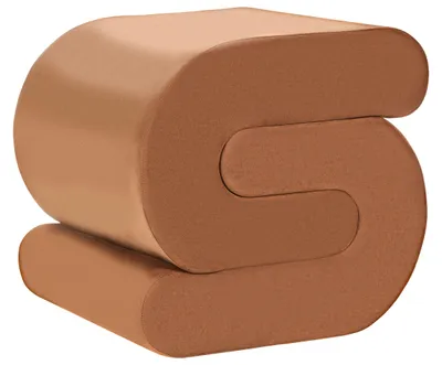 Produktbild von BELIANI Pouf Goldbraun Samt Gepolstert S-Form Modernes Design Fußhocker Sitzhocker für Wohnzimmer Schlafzimmer Flur