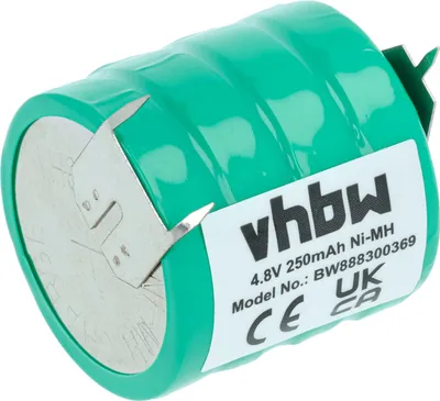 Produktbild von vhbw NiMH Ersatz Knopfzellen-Akku Typ V250H 3-Pins 250mAh 4,8V kompatibel mit Modellbau-Akkus, Solar-Leuchten uvm.