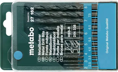 Produktbild von Metabo HSS-R-Bohrerkassette, 13-tlg. (Ø 2 / 2,5 / 3 / 3,5 / 4 / 4,5 / 5 / 5,5 / 6 / 6,5 / 7 / 7,5 / 8 mm)