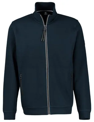 Produktbild von Lerros Übergrößen Sweatjacke Stehkragen navy Struktur