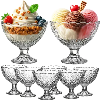 Produktbild von Eisbecher 6 Stück SET Eisschalen Dessertschale Eisgläser Dessertgläser 200 ml