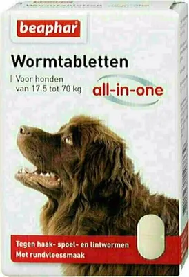 Immagine prodotto di BEAPHAR, compresse antiparassitarie "all-in-one" per cani, per un peso di 17,5-70 kg, confezione da 2 compresse