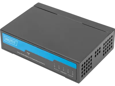 Zdjęcie produktu dla Digitus Przełącznik sieciowy Gigabit, 5-portowy, niezarządzalny, Nie zarządzany, Gigabit Ethernet (10/100/1000), Pełny dupleks