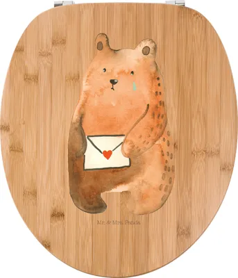 Produktbild von Mr. & Mrs. Panda Toilettendeckel Bär Vermissen - Transparent - Geschenk, Freundin, Klo-Deckel, Freund, klo deckel, holzklobrille, Verreist, WC Brille, Reise, Liebeskummer
