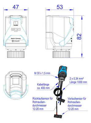 Produktbild von Strawa EGO L Regelantrieb M30 x 1,5 230 V f d. vollaut. hydraul. Abgleich