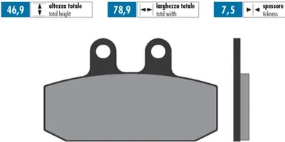 Produktbild von POLINI Bremsbeläge Paar gesinterte Verbindung 46,9x78,9x7,5 mm