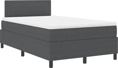 Obrázok produktu pre vidaXL Posteľ s pružinovým jadrom Tmavošedá a biela 120 x 190 cm Manšestr