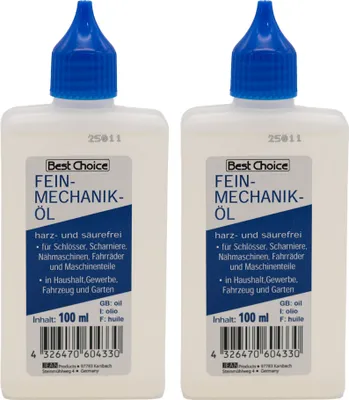Produktbild von 2x Feinmechanikeröl Nähmaschinenöl Universalöl Multifunktionsöl Maschinenöl 200 ml