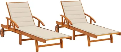 Produktbild von Maison Exclusive - Sonnenliegen 2 Stk. mit Auflagen Massivholz Akazie