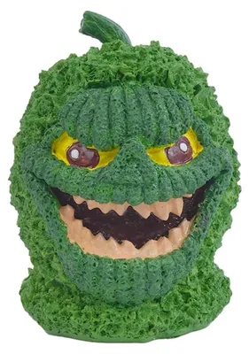 Grüner Kürbis Monster Figur aus Harz, 12x8x8 cm, Halloween Deko