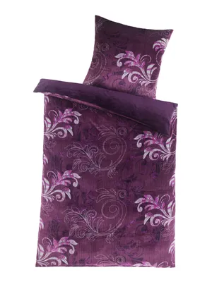 Produktbild von Bettwäsche Winter Flausch Cashmere Touch Uni Wende warm 2 teilig 135x200 mit RV Farbe Ranke Beere