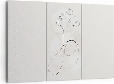 Produktbild von Bild auf Leinwand - Leinwandbild - 3 Teile - Frau eins Linie - 165x110cm - Wand Bild - Wanddeko - Wandbilder - Leinwanddruck - Bilder - Wanddekoration - Leinwand bilder - Wandbild - CE165x110-4576