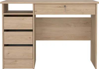 Produktbild von FunctionPlus Schreibtisch 1 Ablage, 4 Schubladen Eichen-Nachbildung.