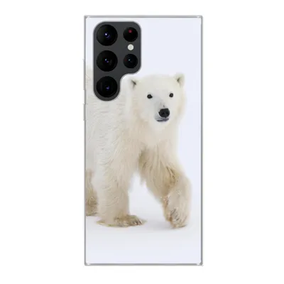 Produktbild von MuchoWow® Handyhülle Schutzhülle Hülle für Samsung Galaxy S22 Ultra Eisbär - Schnee - Weiß Silikon Softcase Handy Hülle - Abbildung