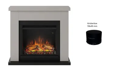 Produktbild von TAGU Frode Hell Beige Elektrokamin mit 23 Zoll Powerflame mit Knistewrbox