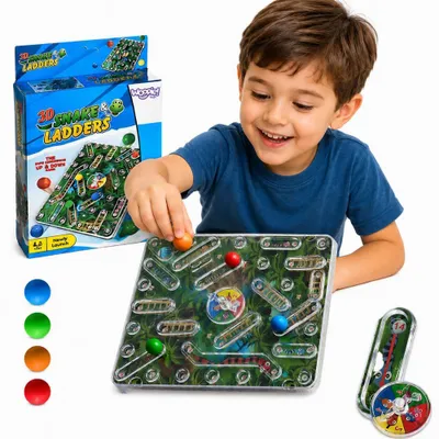 Produktbild von Woopie klassisches Familienspiel Snakes And Ladders 3d