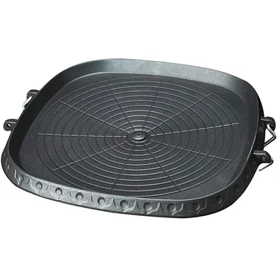Produktbild von Koreanische quadratische Grillpfanne, antihaftbeschichtete rauchfreie Grillpfanne, geeignet zum Grillen im Innen- und Außenbereich, 32 x 32 cm