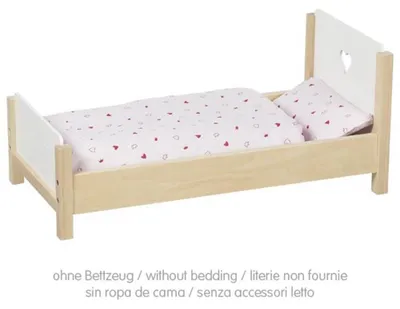 Produktbild von Goki Puppenbett Holzspielzeugbett Herz multicolor für Puppen