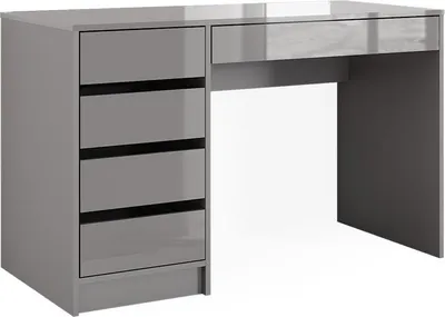 Zdjęcie produktu dla Biurko Vicco Sherry Szary o wysokim połysku 55 x 120 cm z szufladami, Model 57918