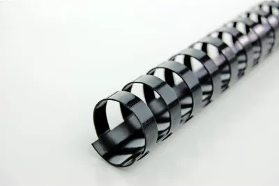 Immagine prodotto di GBC 4028178 Dorso di raccoglitore a spirale in plastica - A4, 14 mm/125 fogli, nero, 100 pezzi