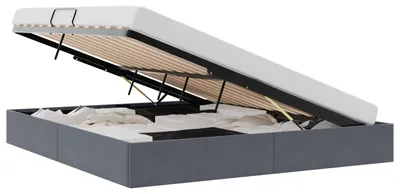 Immagine prodotto di Letto contenitore vidaXL, colore grigio scuro, 183 x 213 cm, rivestito in velluto