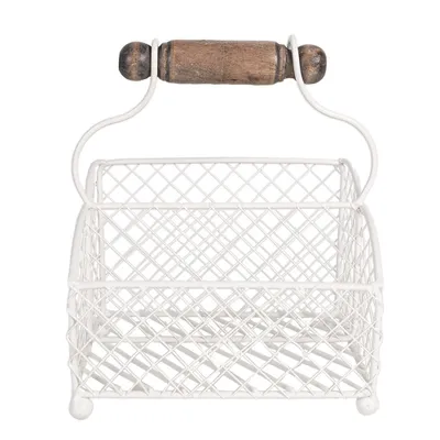 Produktbild von Clayre & Eef Briefhalter 19x15x9 cm Weiß Metall