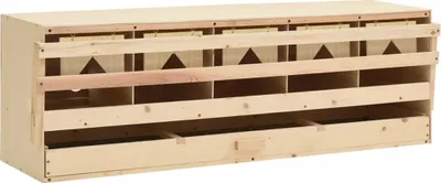 Obrázok produktu pre Hniezdo pre sliepky, 5 priehradiek 117x33x38cm borovicový masív