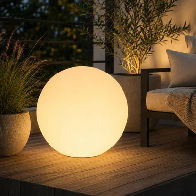 Produktbild von LED Leuchtkugel outdoor - Kugelleuchte 50cm mit E27 Fassung - warmweiße 1W LED